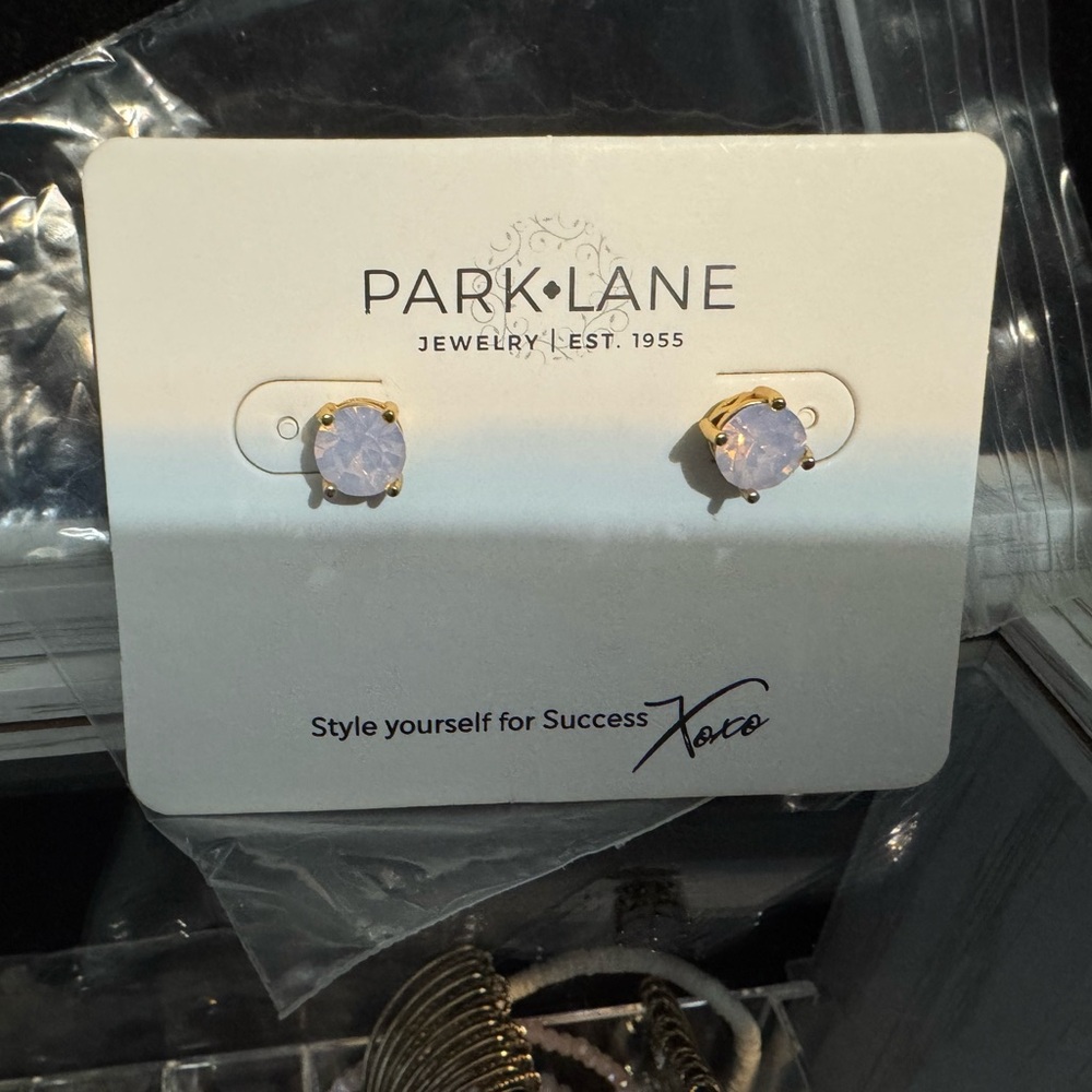 Park Lane Gold and Pink Stud Earrings